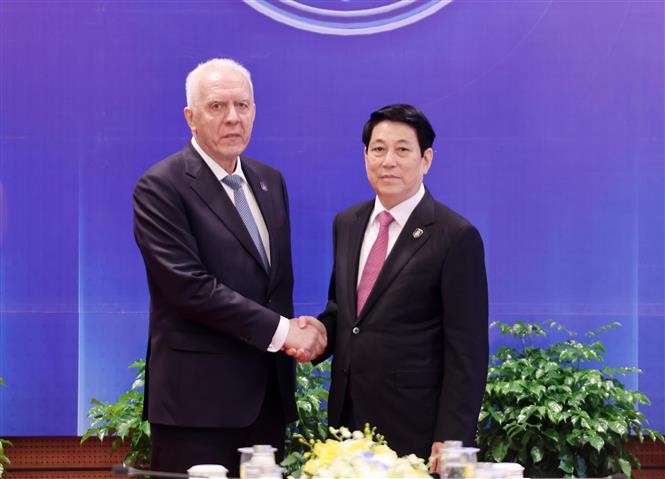 Президент Лыонг Кыонг принял Генерального прокурора Российской Федерации А. В. Гуцана. Фото: ВИА.