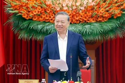 Генеральный секретарь То Лам выступает. (Фото: ВИА).