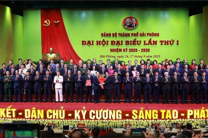 1-ый съезд парторганизации города Хайфон на 2025–2030 годы. (Фото: ВИА)