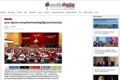 Информационный портал DAP News (Камбоджа) 28 января 2026 года опубликовал статью под заголовком «Вьетнам уверенно вступает в новый этап развития» (скриншот). Фото: ВИА.