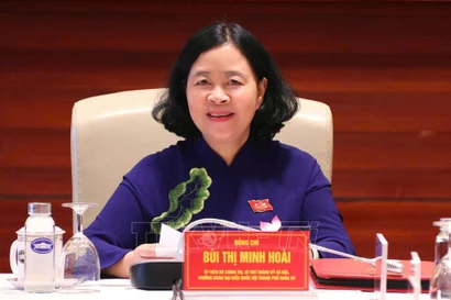 Буй Тхи Минь Хоай, член Политбюро, секретарь городского партийного комитета Ханоя XVII созыва, переизбирается секретарём городского партийного комитета Ханоя XVIII созыва на срок 2025–2030 годов. (Фото: ВИА)