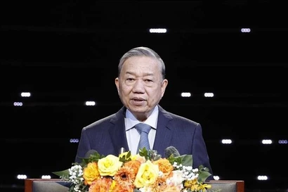 Генеральный секретарь То Лам выступает. (Фото: ВИА)