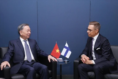 Генеральный секретарь, Президент То Лам встретился с Президентом Финляндии Александером Стуббом, сентябрь 2024 года. (Фото: ВИА)