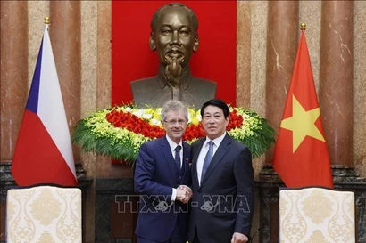 Президент Лыонг Кыонг принимает Председателя Сената Чешской Республики Милоша Вистрчила. Фото: ВИА.