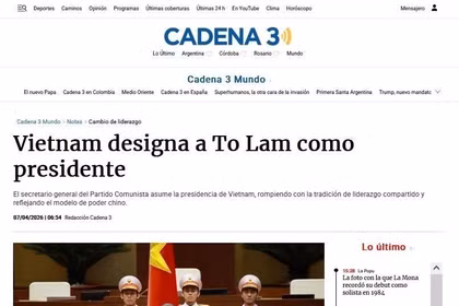 Скриншот статьи радиостанции C3 (Аргентина).