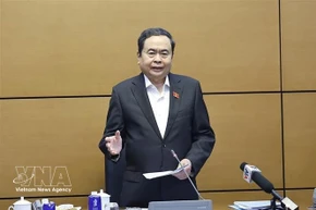 Председатель Национального собрания Чан Тхань Ман выступает. (Фото: ВИА)