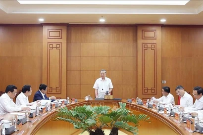 Генсекретарь То Лам выступает. (Фото: ВИА)